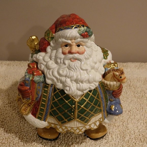 VERY LARGE Fitz and Floyd St Nick Collection Santa Cookie Jar With Box 2003 - Picture 5 of 8